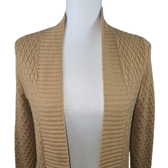 Talbots Texture Knit Lambswool Open Front Cardigan in P - Picture 2 of 6